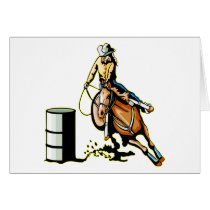 Horse Barrel Racing Greeting Card