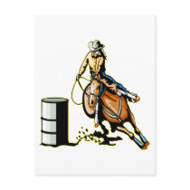 Horse Barrel Racing Post Cards