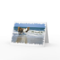 Horse Beach Greeting Card