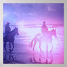 Horse Beach Walk Poster Print