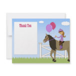 Horse Birthday Party Thank You Card