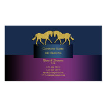 Horse business marketing blue purple gold business card