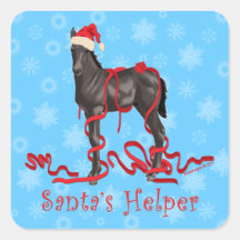 Horse Colt Santa's Helper Santa's Hat Square Sticker