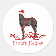 Horse Colt Santa's Helper Santa's Hat Stickers