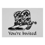 Horse Cowboy Boots Invitation