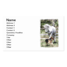 HORSE & DOG PLAY WATERCOLOR BUSINESS CARD