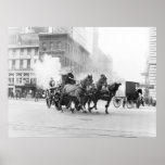 Horse Drawn Fire Engine, early 1900s Posters