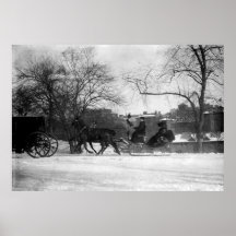 Horse Drawn Sleigh NYC Poster
