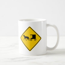 Horse-drawn Vehicle Traffic Highway Sign Mugs