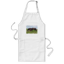 Horse Family Grazing Long Apron