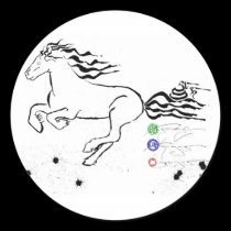 Horse galloping left (bw) [sticker] stickers
