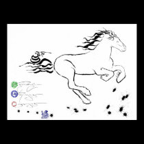 Horse galloping right (bw) [poster] posters