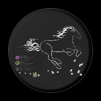 Horse galloping right (wb) [magnet] magnets