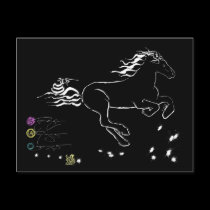 Horse galloping right (wb) [postcard] postcards