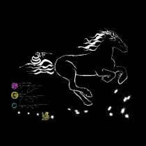 Horse galloping right (wb) [poster] posters