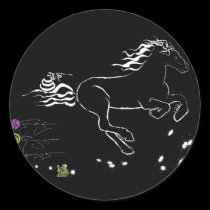 Horse galloping right (wb) [sticker] stickers