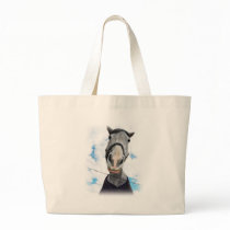 Horse Getting Lippy -  Funny Face Tote Bags