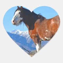 Horse Grass and Mountains Sticker