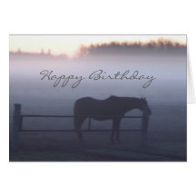 Horse in Mist Custom Greeting Card