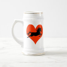 Horse In My Heart (black on red) Coffee Mugs