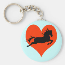 Horse In My Heart (black on red) Keychain