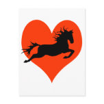 Horse In My Heart (black on red) Postcards