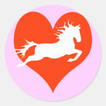 Horse In My Heart (white on red) Sticker