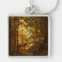 Horse in The Magically Lit Forest Key Chains