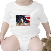 Horse Infant Creeper American Flag
