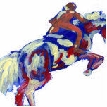 Horse Jumping Abstract Blue White Orange theme Acrylic Cut Outs