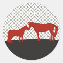 Horse Kisses Sticker - Red
