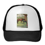 Horse Mare Foal Equestrian Vintage Image Trucker Hat