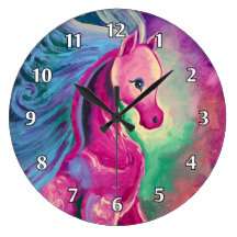 Horse Of Bright Colours Clocks