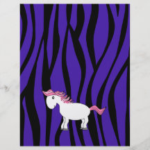 Horse purple zebra stripes personalized flyer
