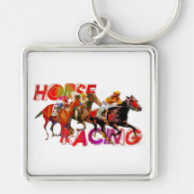 Horse Racing Action Keychain