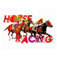 Horse Racing Action Post Cards