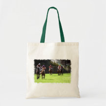 Horse Racing Field Budget Tote Bag