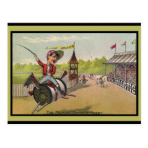 Horse Racing on Thread Spools Post Cards
