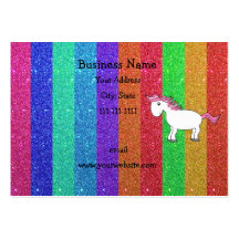 Horse rainbow glitter business cards