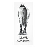 HORSE REAR: LEAVE SATISFIED: BUSINESS RACK CARD rack cards