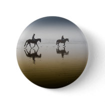 Horse riders at the beach buttons