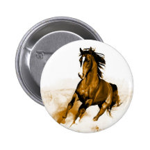 Horse Running Pinback Buttons