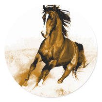 Horse Running Round Sticker