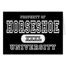 Horse Shoe University Dark Greeting Cards
