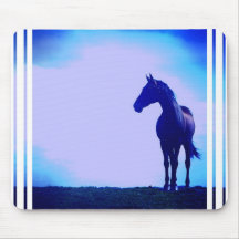 Horse Silhouette Design Mouse Pad