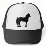 Horse silhouette in black and white hats