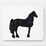 Horse silhouette in black and white mousepads