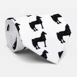Horse silhouette in black and white ties