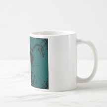 horse skeleton turquiose coffee mugs