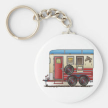 Horse Trailer Camper Keychain